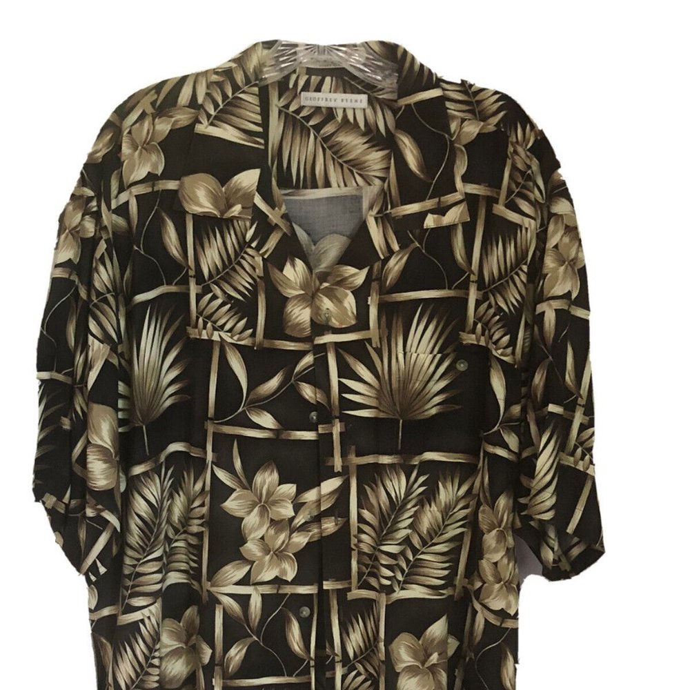 Mens Geoffrey Beene Short Sleeve Button Down Hawaiian Shirt XL